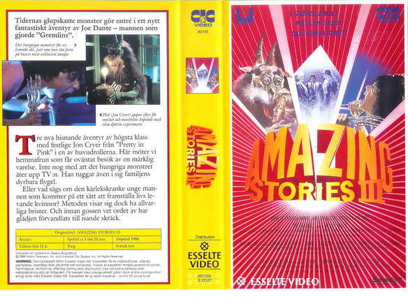 22137 AMAZING STORIES 3 (VHS)
