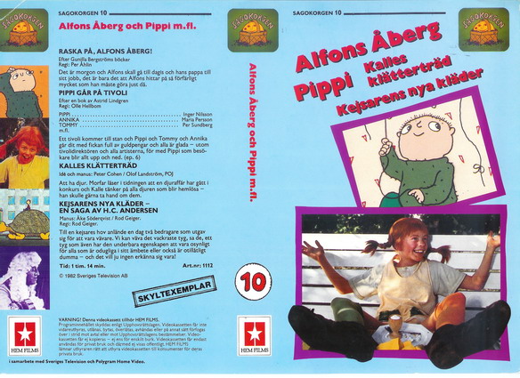 1112-SAGOKORGEN 10-ALFONS ÅBERG,PIPPI,MM  (VHS)