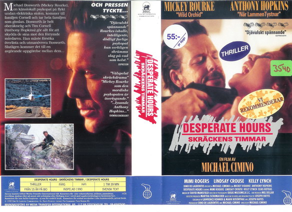 DESPERATE HOURS-SKRÄCKENS TIMMAR (VHS)