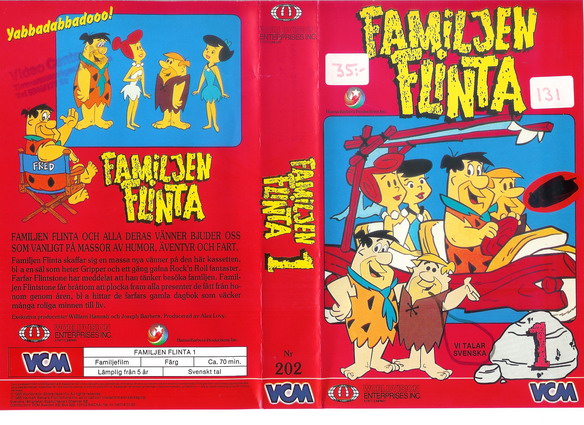 FAMILJEN FLINTA 1  (Vhs omslag)