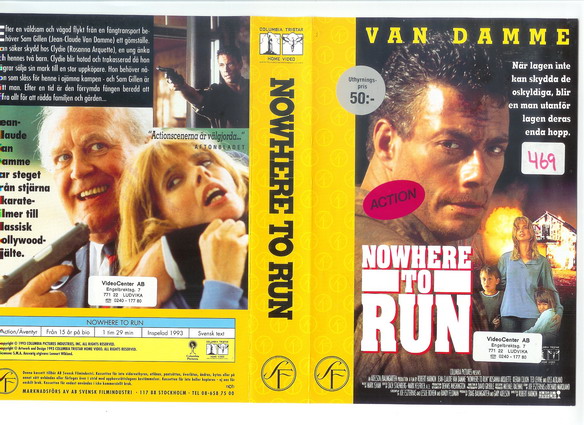 NOWHERE TO RUN (vhs-omslag)