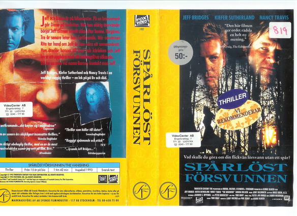 SPÅRLÖST FÖRSVUNNEN (VHS)