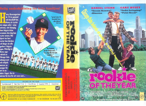 ROOKIE OF THE YEAR (vhs-omslag)
