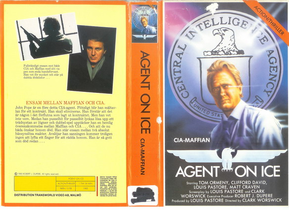 AGENT ON ICE-vit text (vhs-omslag)