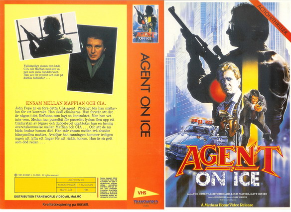 AGENT ON ICE  (VHS) röd text