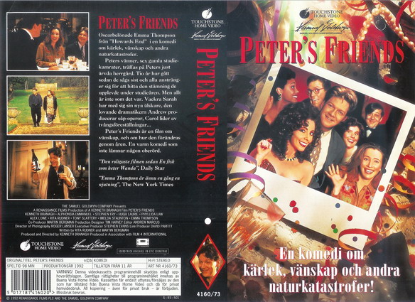 4160/73 PETER'S FRIENDS (VHS)