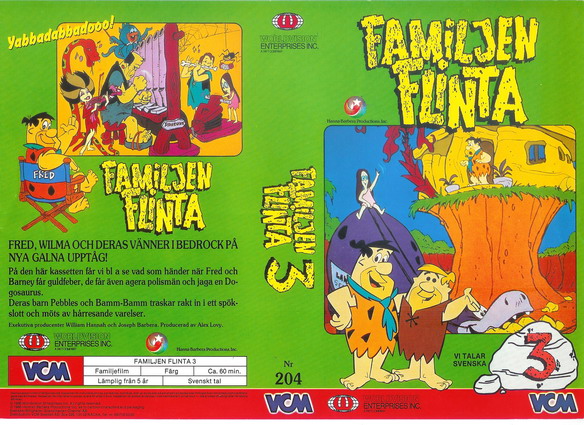 FAMILJEN FLINTA 3  (Vhs omslag)