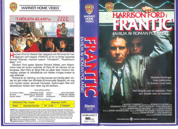 11787 FRANTIC (VHS)
