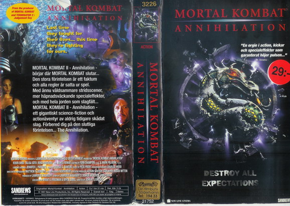 MORTAL KOMBAT ANNIHILATION (VHS)