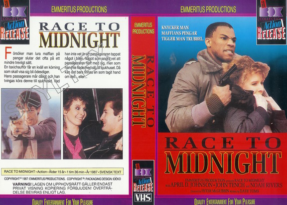 RACE TO MIDNIGHT(Vhs-Omslag)