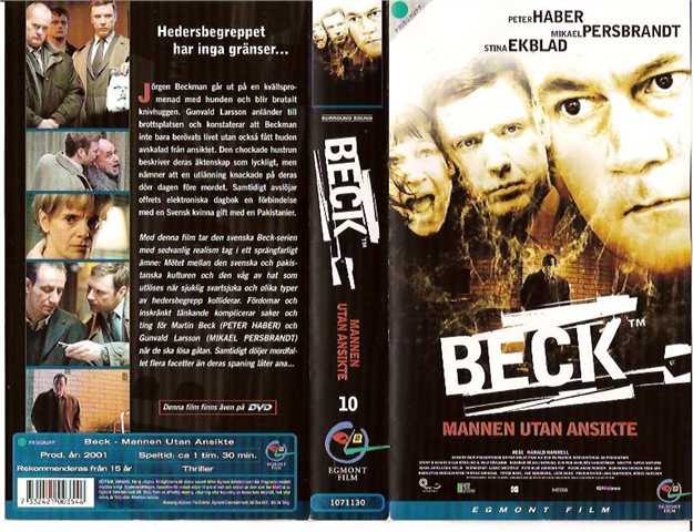 BECK 10 MANNEN UTAN ANSIKTE (Vhs-Omslag)