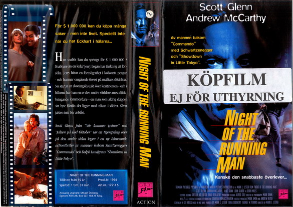 NIGHT OF THE RUNNING MAN (Vhs-Omslag)