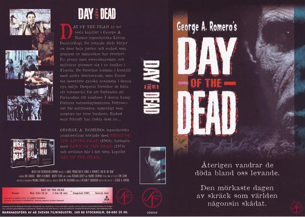 DAY OF THE DEAD (vhs-omslag)