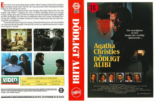 DÖDLIGT ALIBI (vhs-omslag)