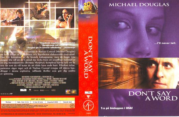 DON'T SAY A WORD (vhs)