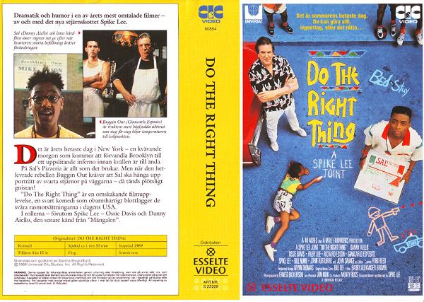 DO THE RIGHT THING (Vhs-Omslag)