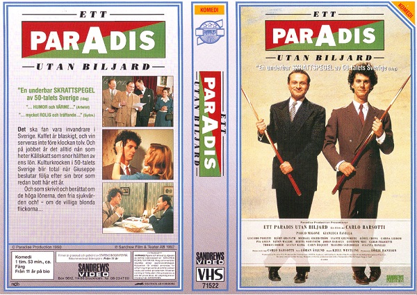 ETT PARADIS UTAN BILJARD (vhs-omslag)