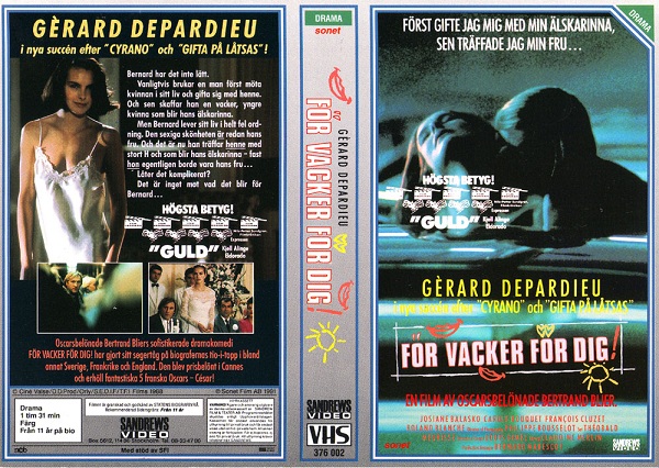 FÖR VACKER FÖR DIG (vhs-omslag)