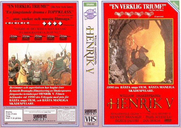 HENRIK V (vhs-omslag)