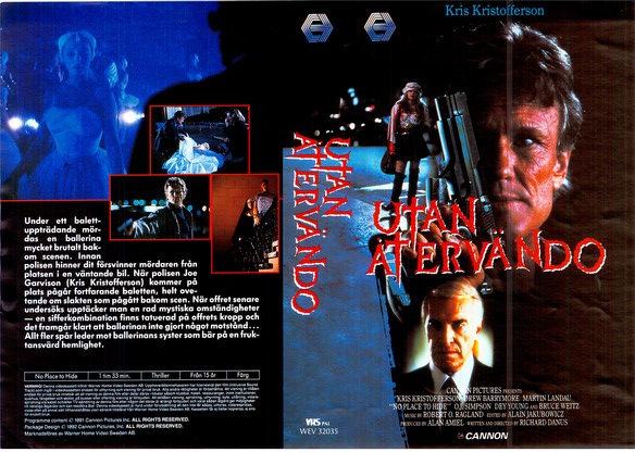 UTAN ÅTERVÄNDO (vhs-omslag)