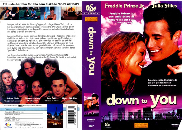 DOWN TO YOU (vhs-omslag)