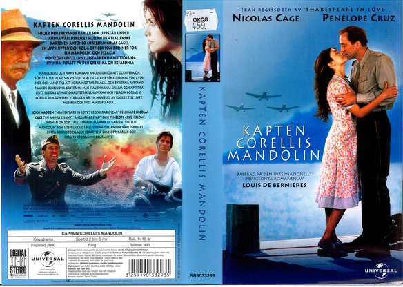 KAPTEN CORELLIS MANDOLIN (VHS)