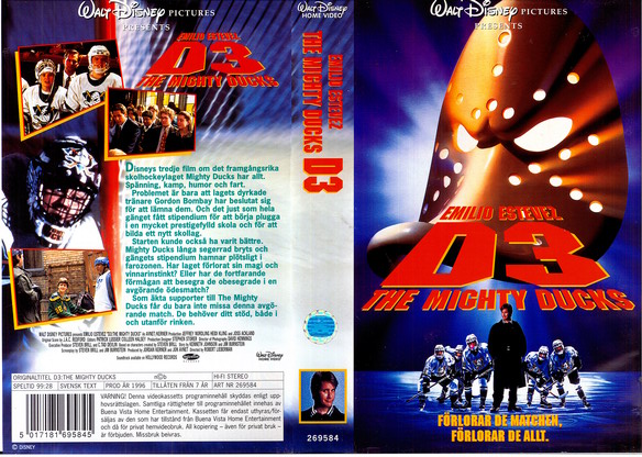 269584 MIGHTY DUCKS-MÄSTARNA 3(VHS)