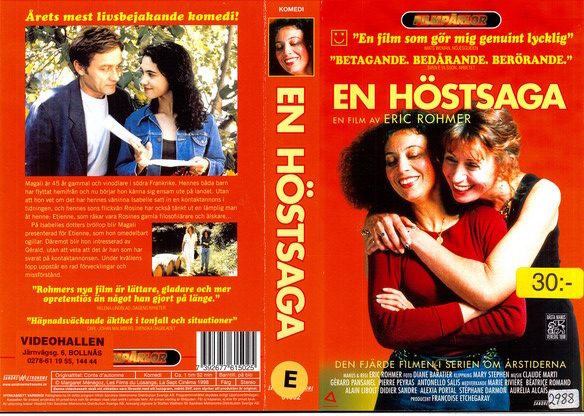 EN HÖSTSAGA (vhs-omslag)