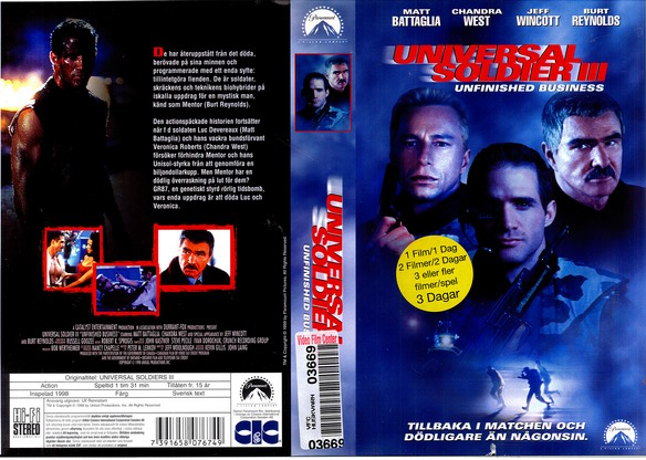 UNIVERSAL SOLDIER 3 (VHS) - UNFINISHED BUSINESS