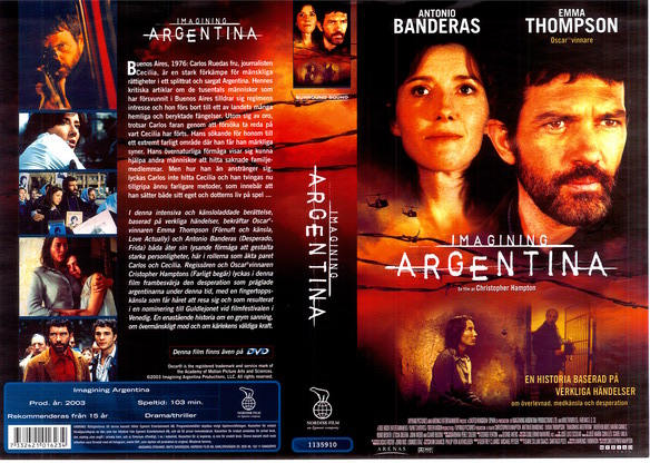 IMAGINING ARGENTINA  (Vhs-Omslag)