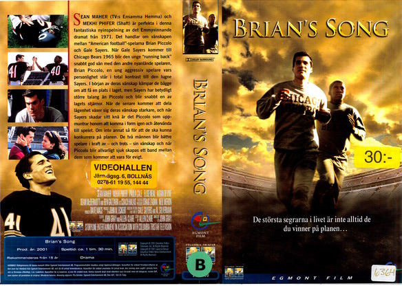 BRIAN\'S SONG (Vhs-Omslag)