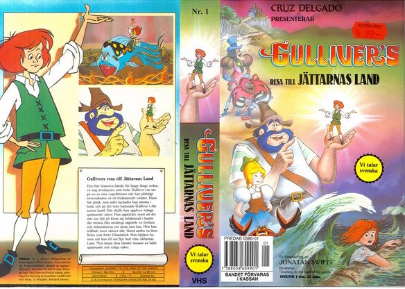GULLIVER'S RESA TILL JÄTTARNAS LAND  (vhs) slitet omslag