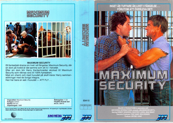 MAXIMUM SECURITY - skrövligt (Vhs-Omslag )