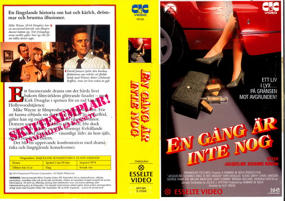 EN GÅNG ÄR INTE NOG (Vhs-Omslag)