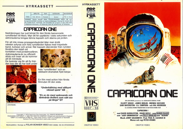CAPRICORNE ONE  (Vhs-Omslag)KLIPPT
