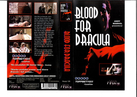 BLOOD FOR DRACULA (VHS)