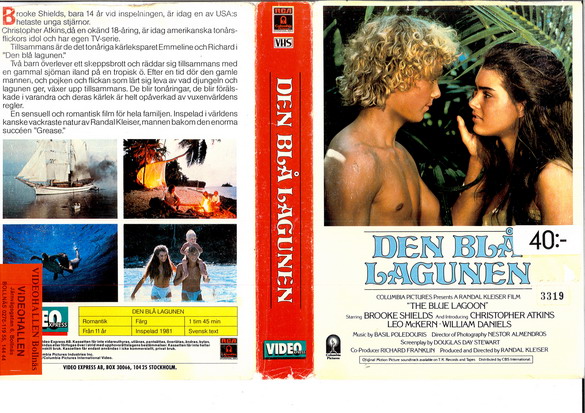 DEN BLÅ LAGUNEN (vhs-omslag)