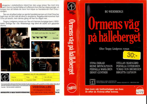 ORMENS VÄG PÅ HÄLLEBERGET (vhs omslag)