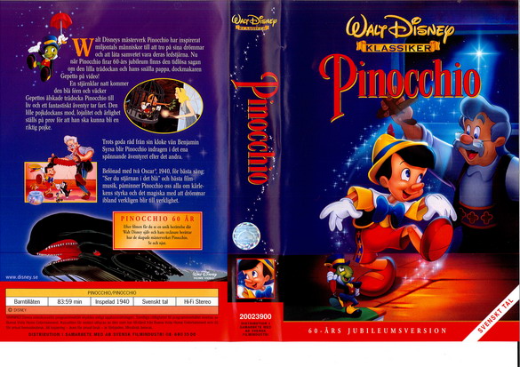 PINOCCHIO - 60 års jub (VHS)