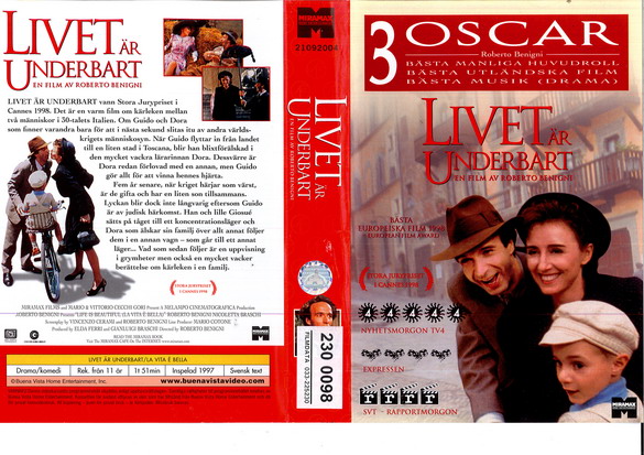 LIVET ÄR UNDERBART (vhs-omslag)