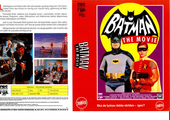 BATMAN - THE MOVIE slitet (vhs-omslag)