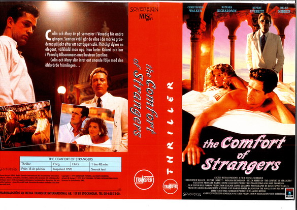 COMFORT OF STRANGERS (vhs-omslag)