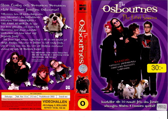 OSBOURNES - THE FIRST SEASON (vhs-omslag)