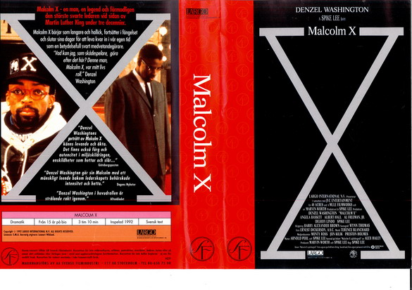 MALCOLM X (vhs-omslag)
