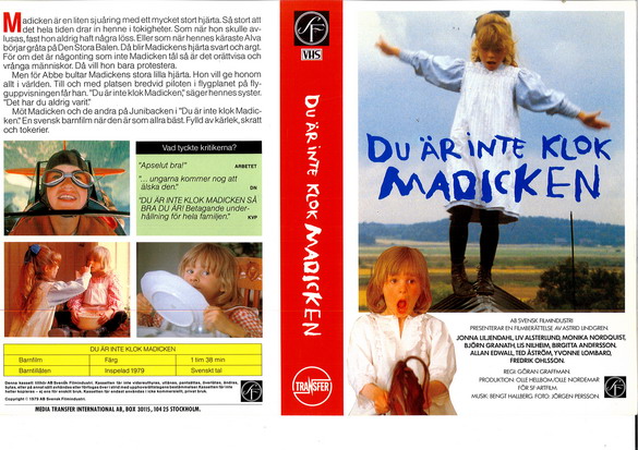 DU ÄR INTE KLOK MADICKEN (vhs-omslag)