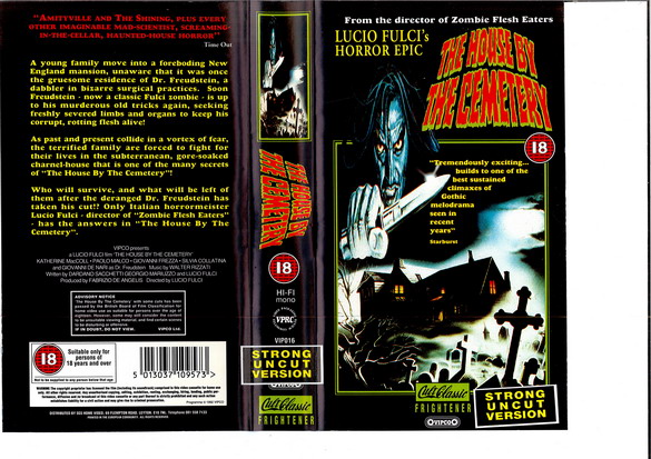 HOUSE BY THE CEMETERY (VHS)uk import - strong uncut