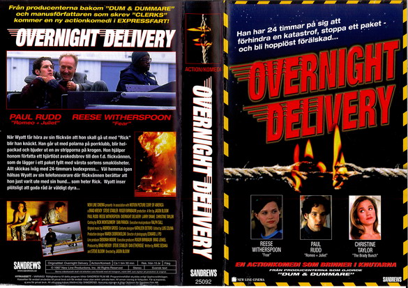 OVERNIGHT DELIVERY (vhs-omslag)