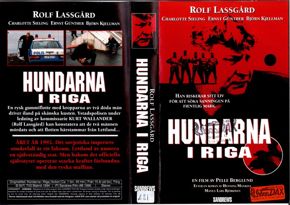 HUNDARNA I RIGA (vhs-omslag)