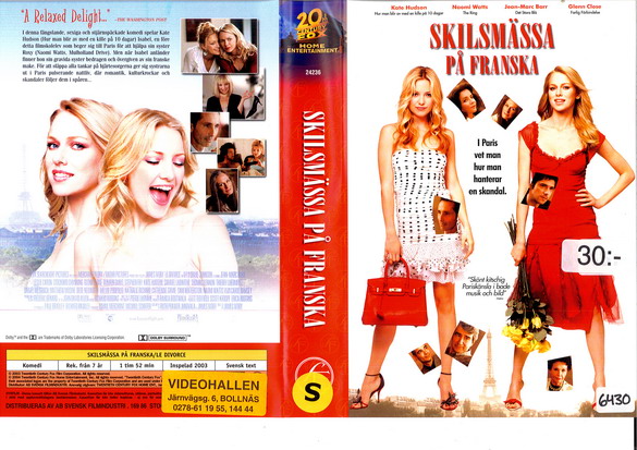 SKILSMÄSSA PÅ FRANSKA (VHS)