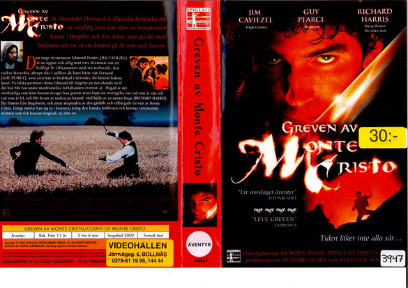 GREVEN AV MONTE CRISTO (VHS)